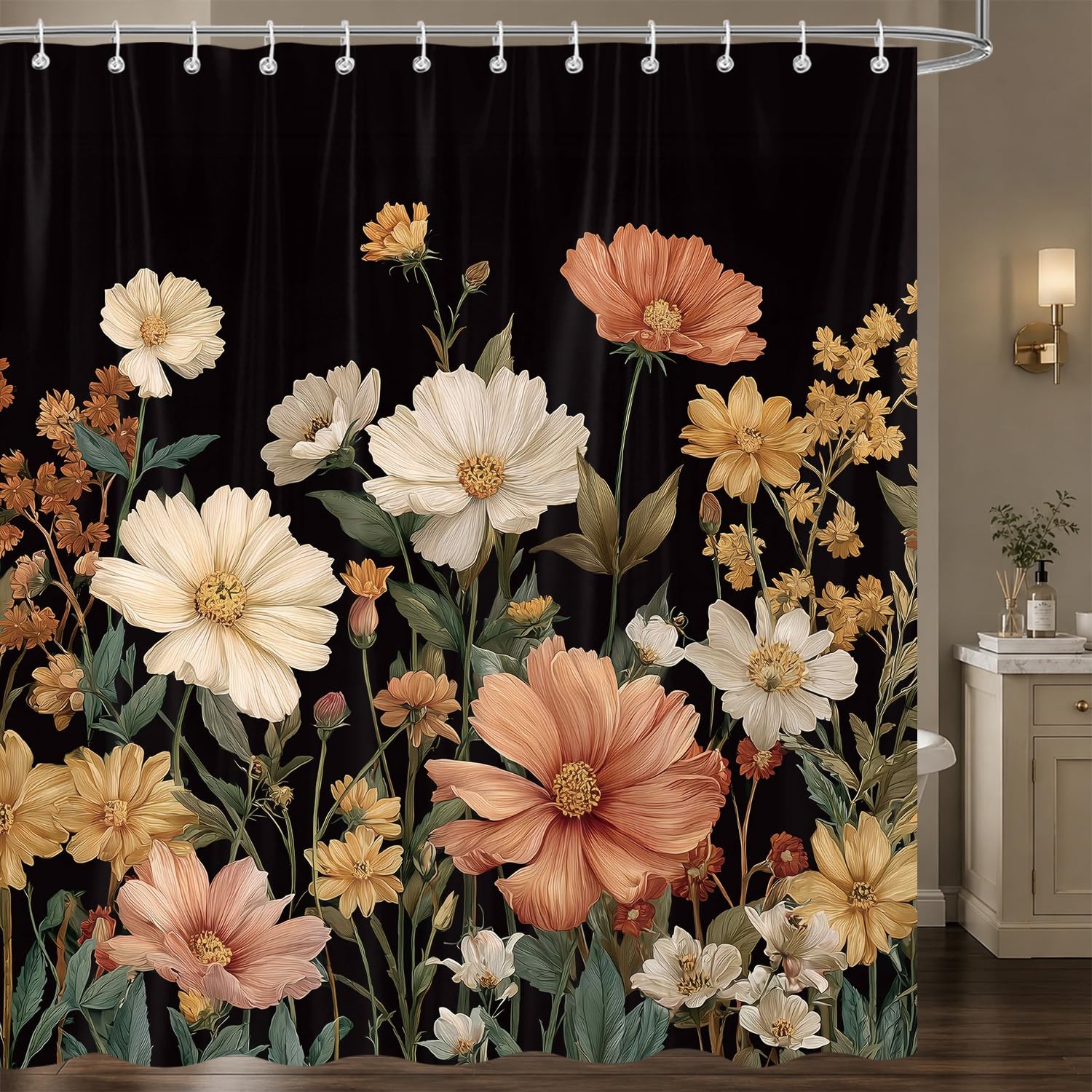 Custom Printed Bath Curtain — custom printed polyester bath curtain