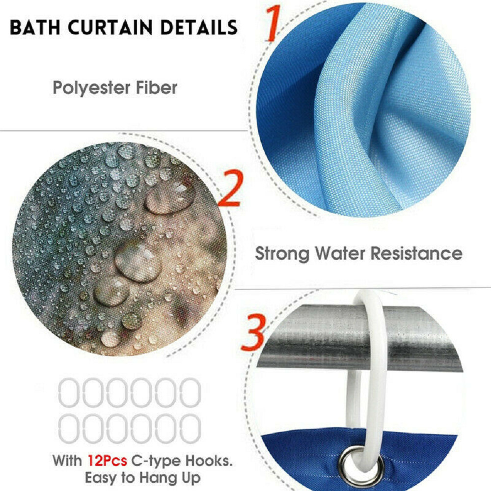 Custom Printed Bath Curtain — custom printed polyester bath curtain detail view