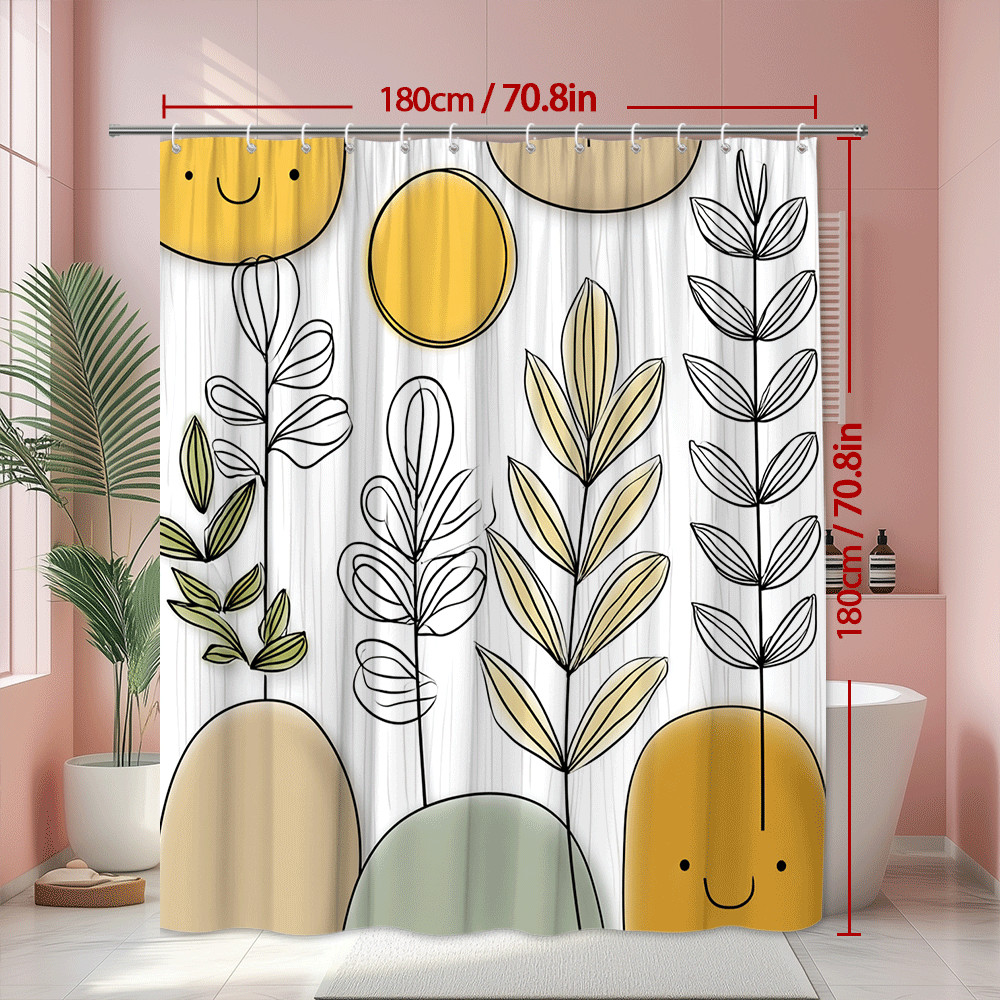 Custom Printed Bath Curtain — custom printed polyester bath curtain detail view