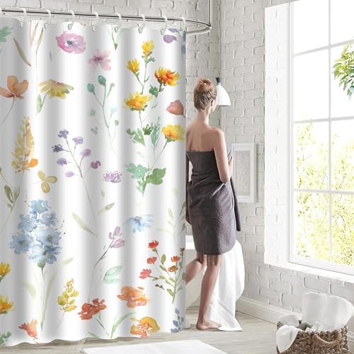 Custom Printed Bath Curtain — custom printed polyester bath curtain detail view