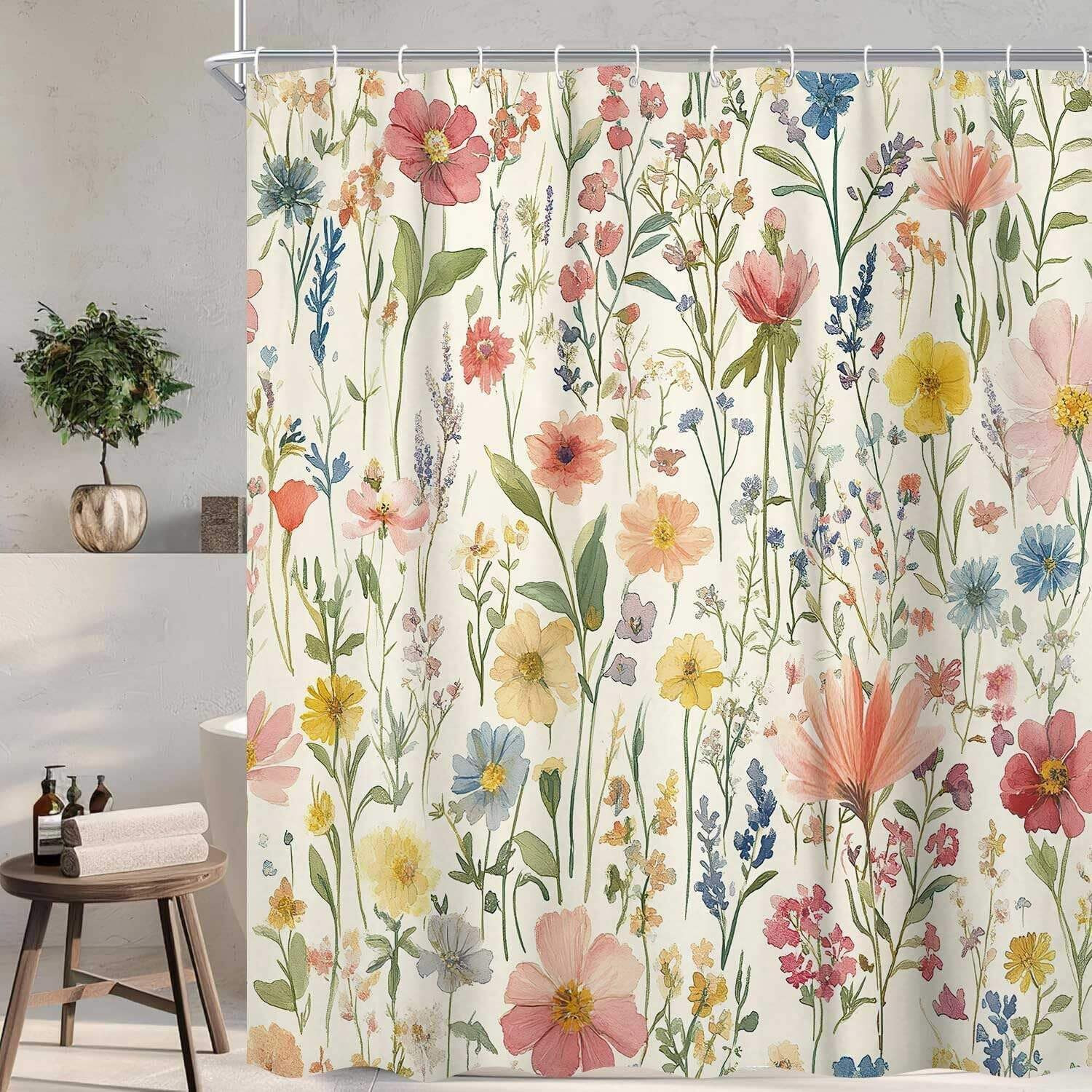 Custom Printed Bath Curtain — custom printed polyester bath curtain detail view