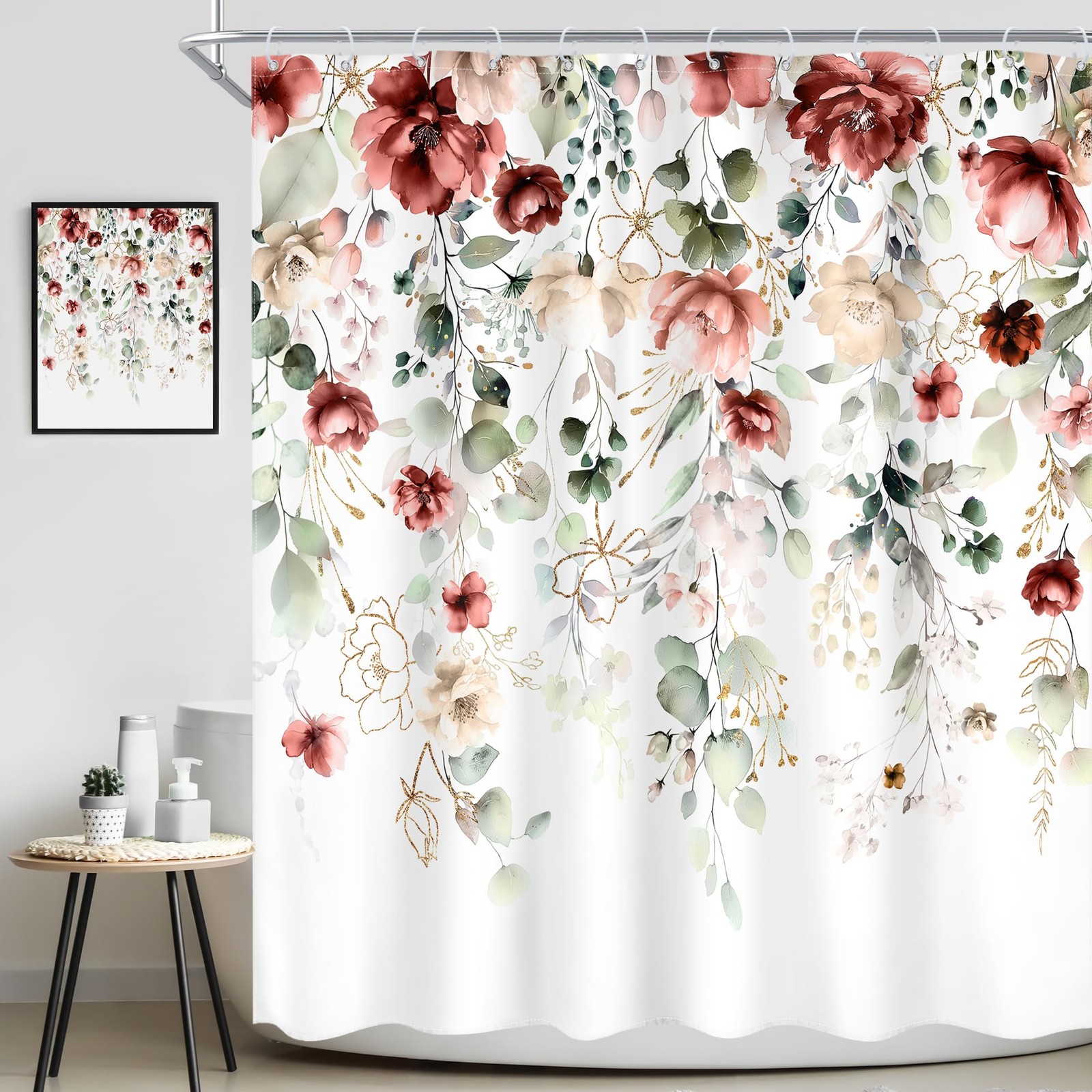 Custom Printed Bath Curtain — custom printed polyester bath curtain detail view