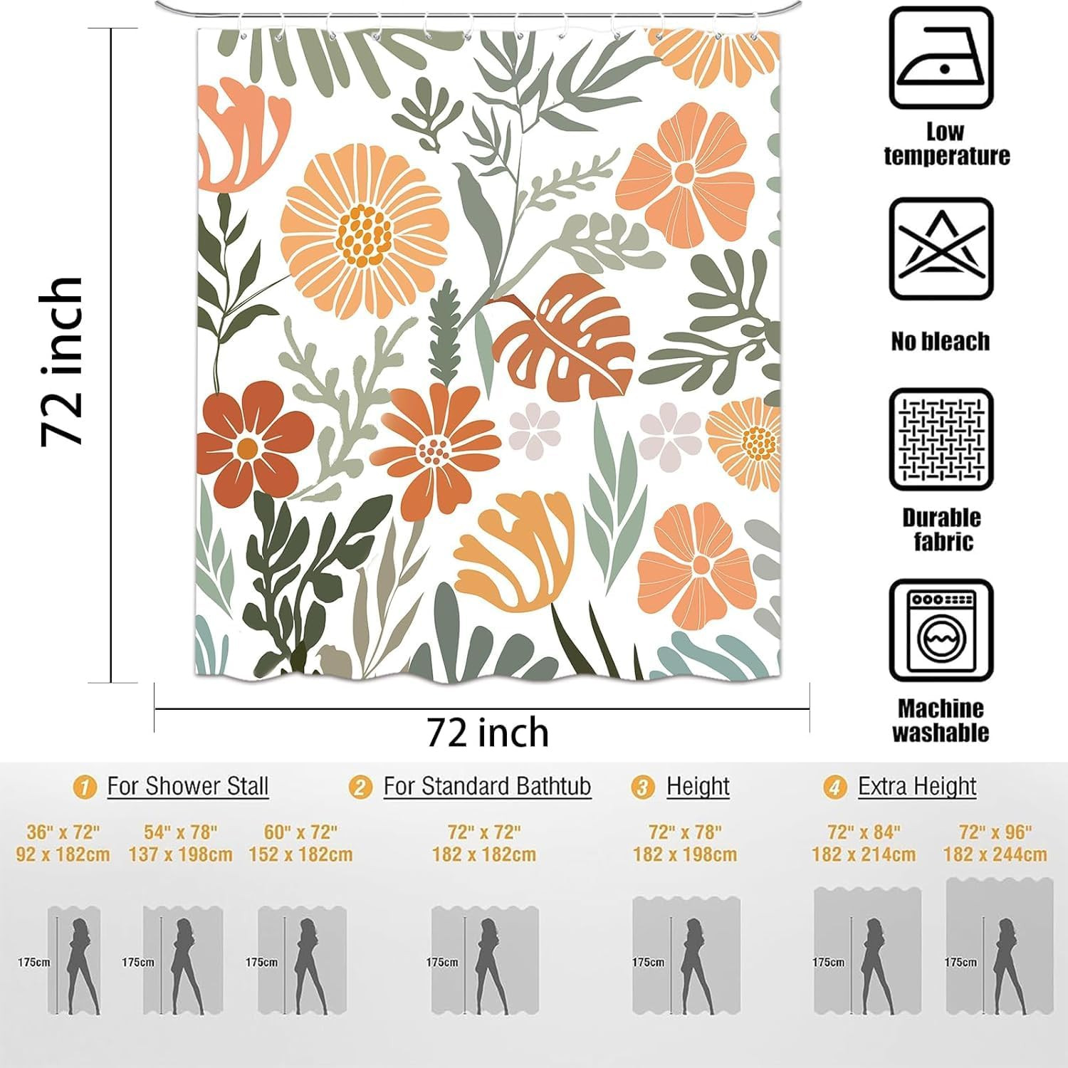 Custom Printed Bath Curtain — custom printed polyester bath curtain detail view
