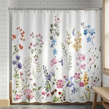 Colorful Floral Shower Curtain for 72"W x 72"L (Pack of 1) Rich Floral Display — custom printed polyester bath curtain