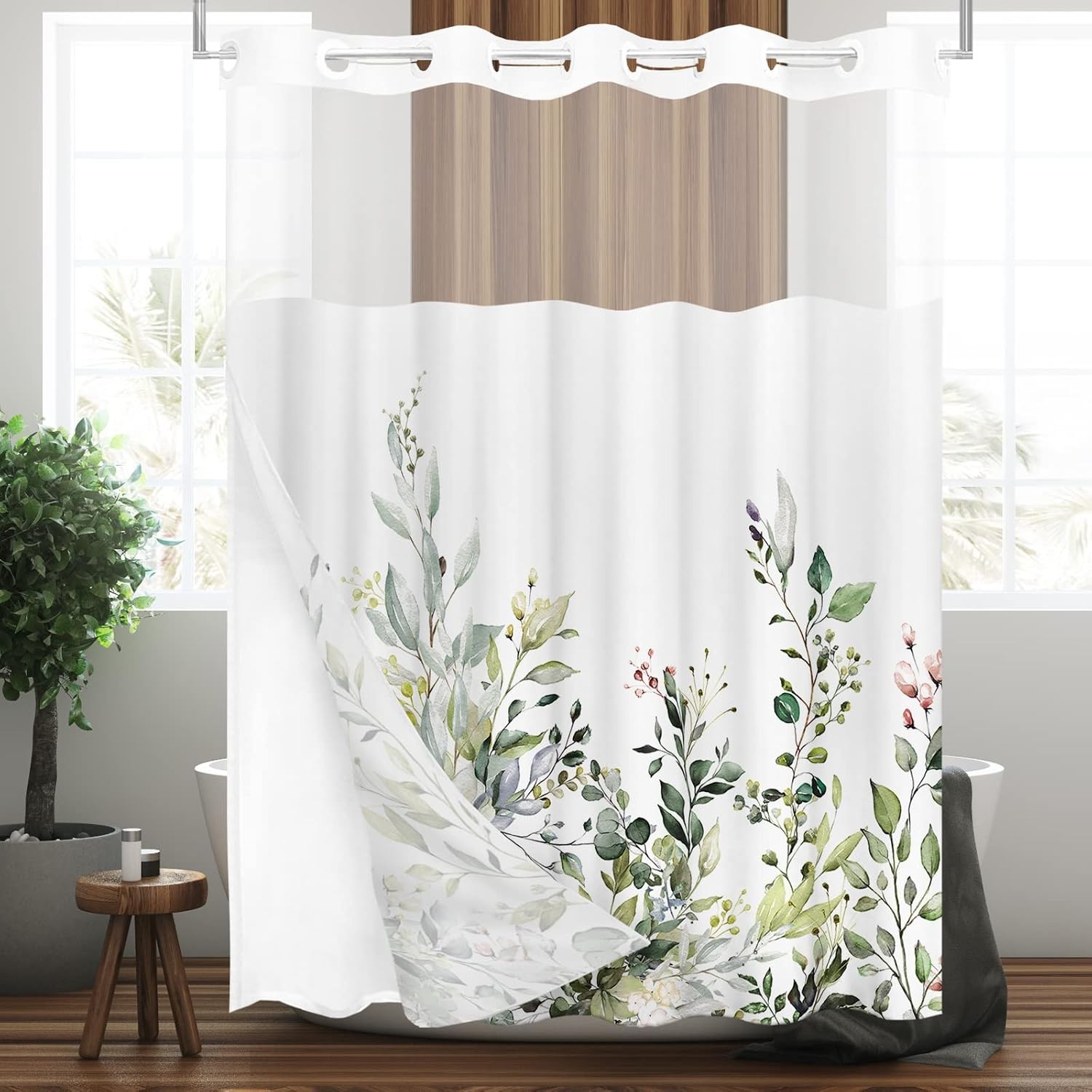 Custom Printed Bath Curtain — custom printed polyester bath curtain