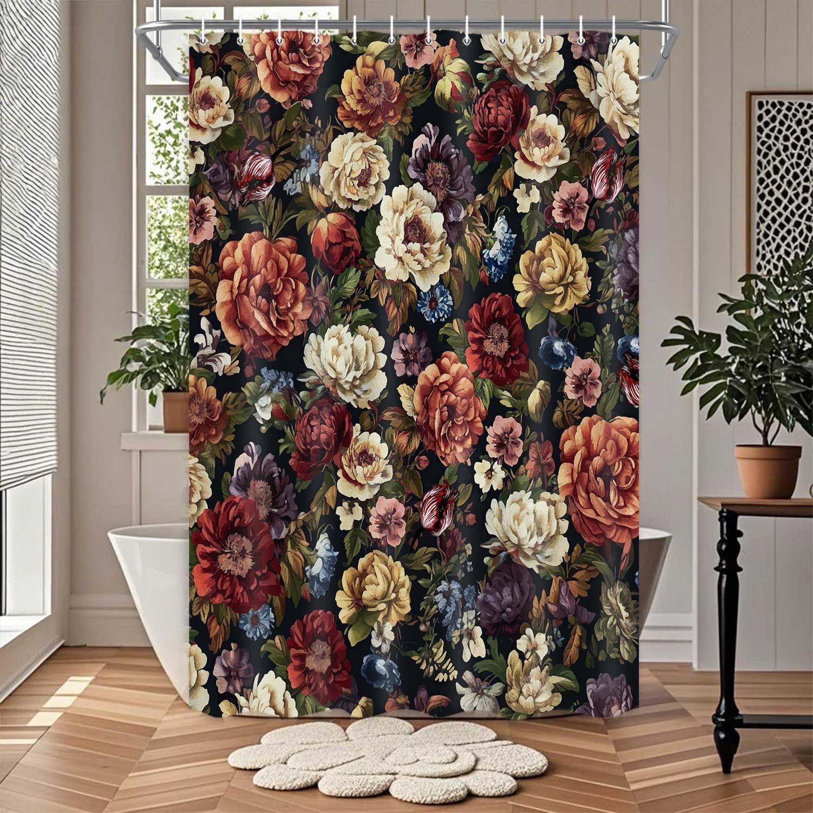 Custom Printed Bath Curtain — custom printed polyester bath curtain detail view