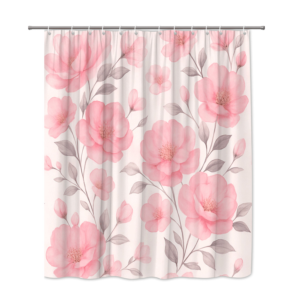 Custom Printed Bath Curtain — custom printed polyester bath curtain detail view