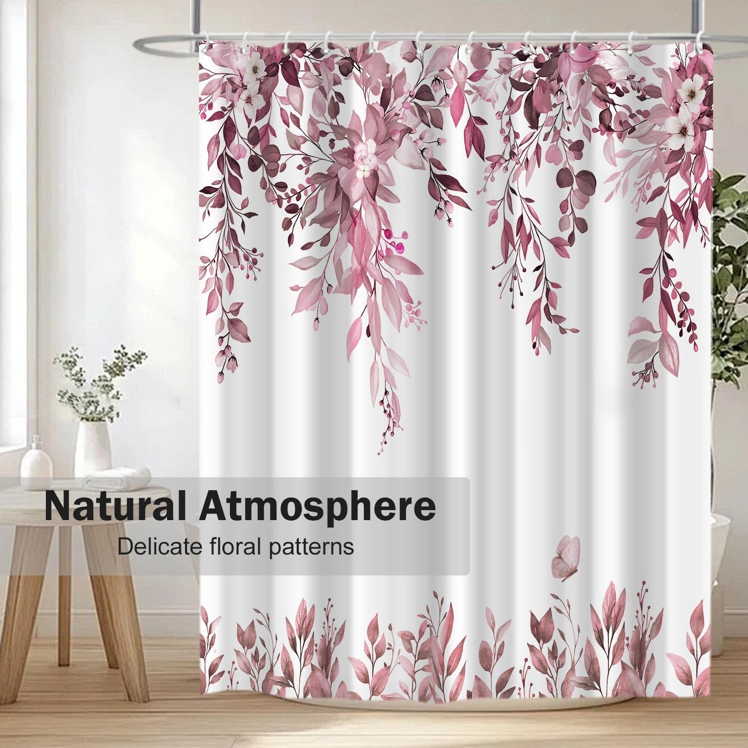 Custom Printed Bath Curtain — custom printed polyester bath curtain detail view
