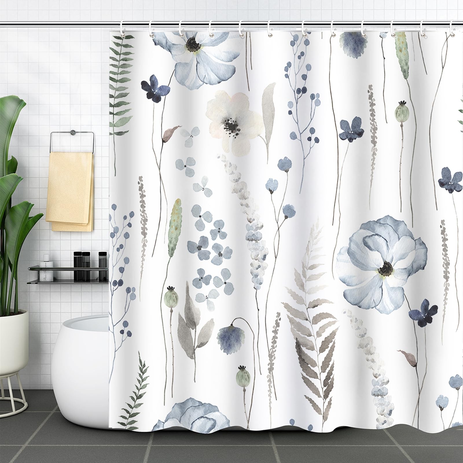 Custom Printed Bath Curtain — custom printed polyester bath curtain detail view