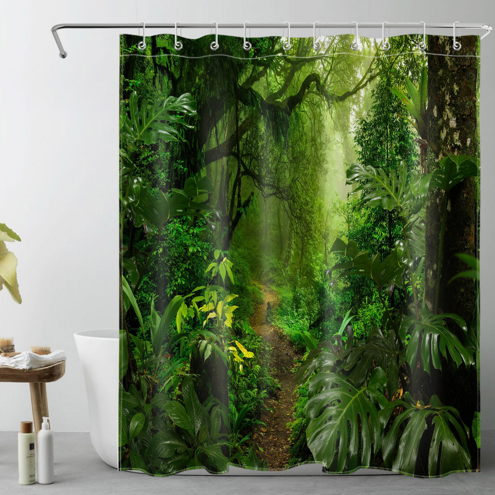 Custom Printed Bath Curtain — custom printed polyester bath curtain
