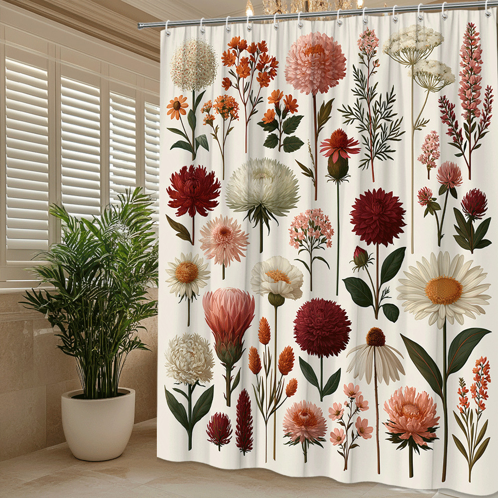 Custom Printed Bath Curtain — custom printed polyester bath curtain detail view