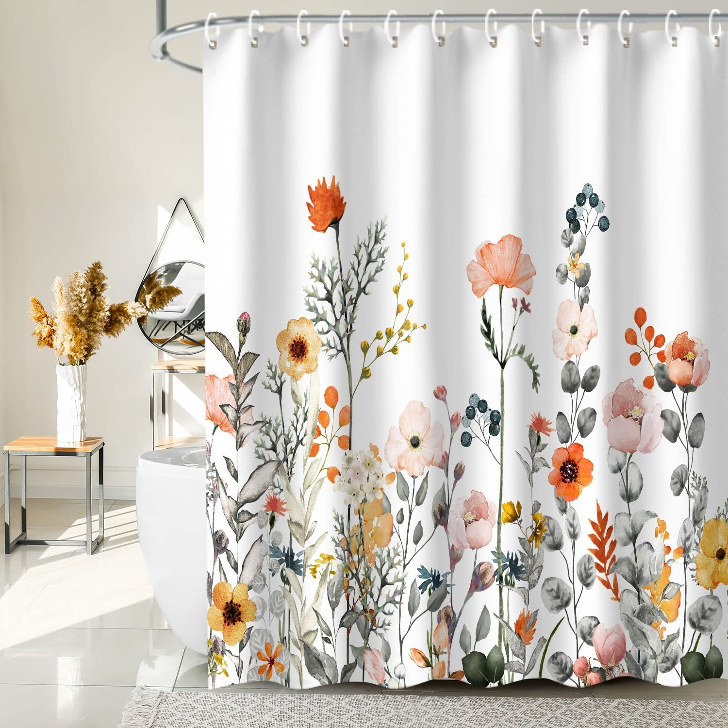 Custom Printed Bath Curtain — custom printed polyester bath curtain detail view