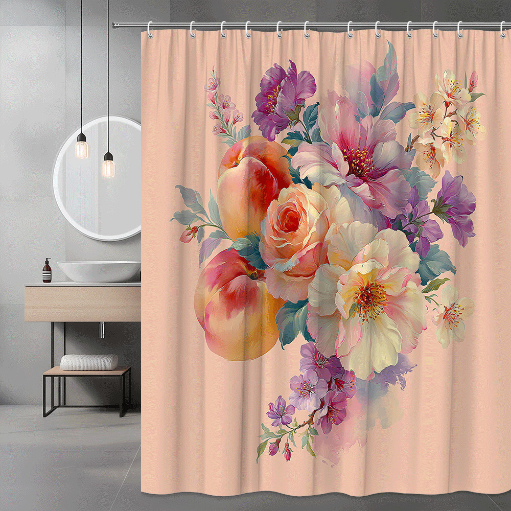 Custom Printed Bath Curtain — custom printed polyester bath curtain