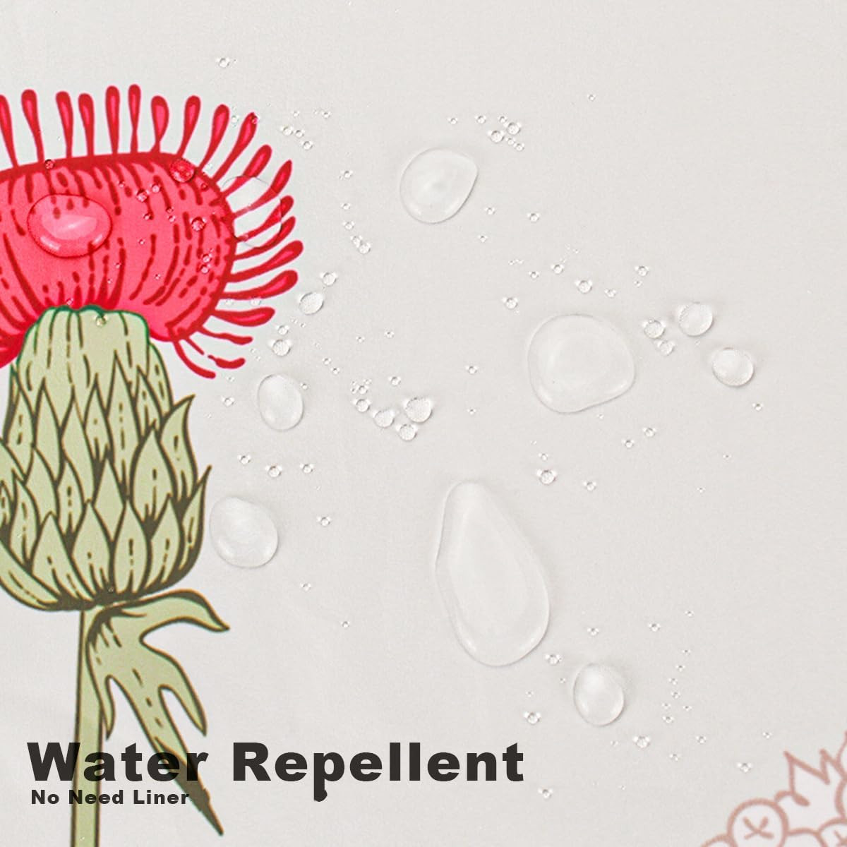 Custom Printed Bath Curtain — custom printed polyester bath curtain detail view
