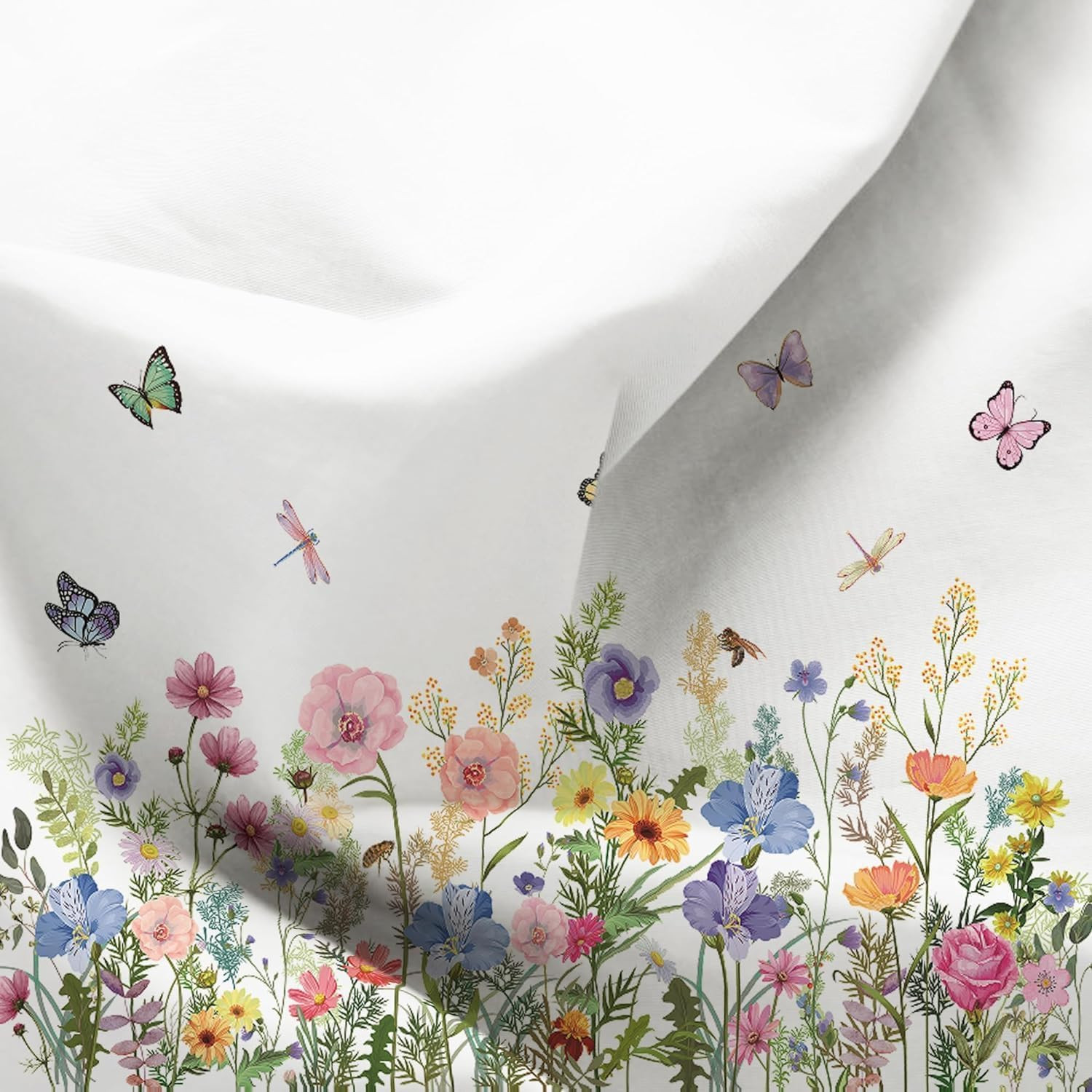Custom Printed Bath Curtain — custom printed polyester bath curtain detail view