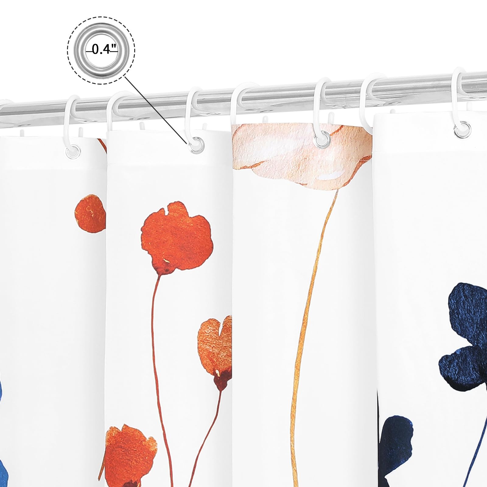 Custom Printed Bath Curtain — custom printed polyester bath curtain detail view