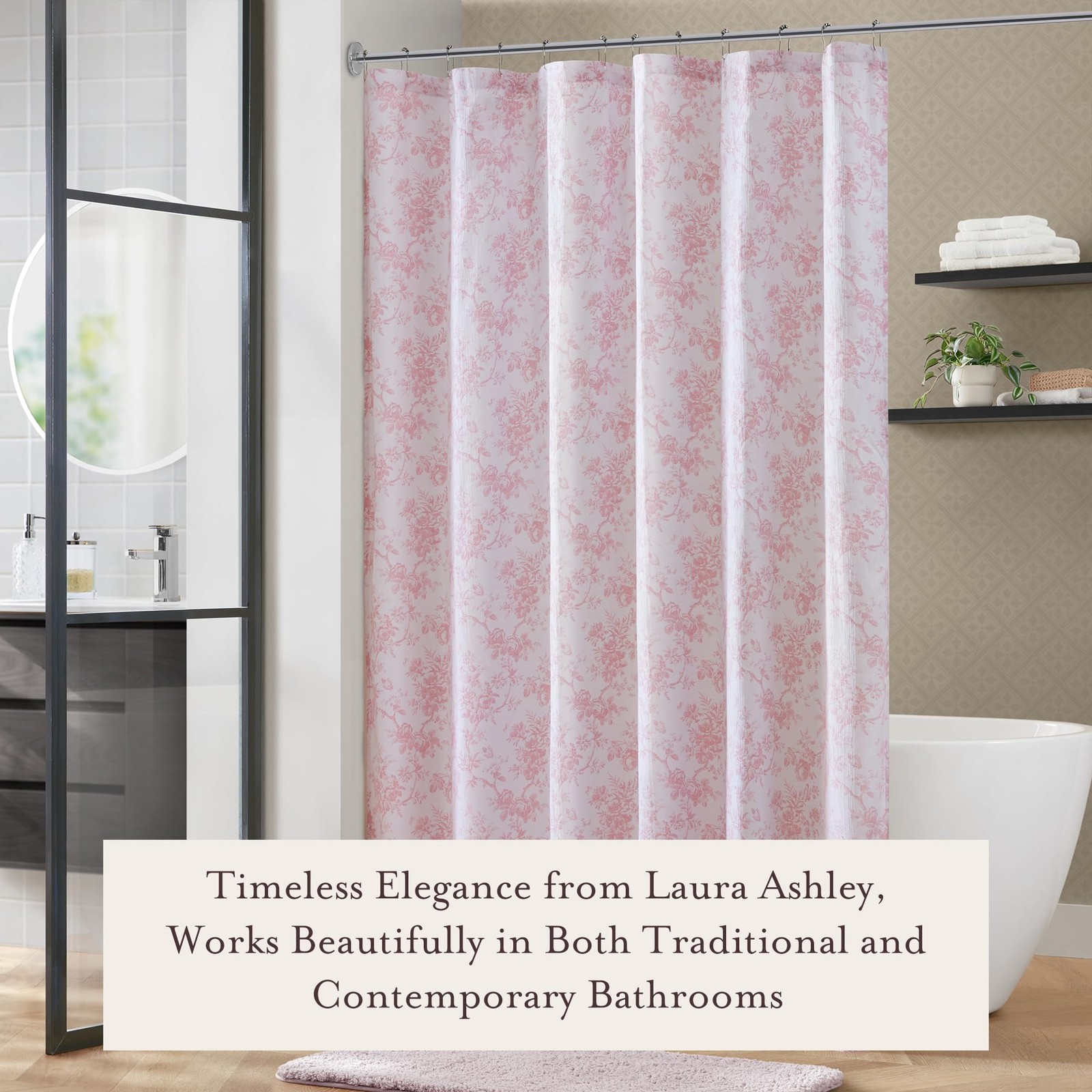 Custom Printed Bath Curtain — custom printed polyester bath curtain detail view