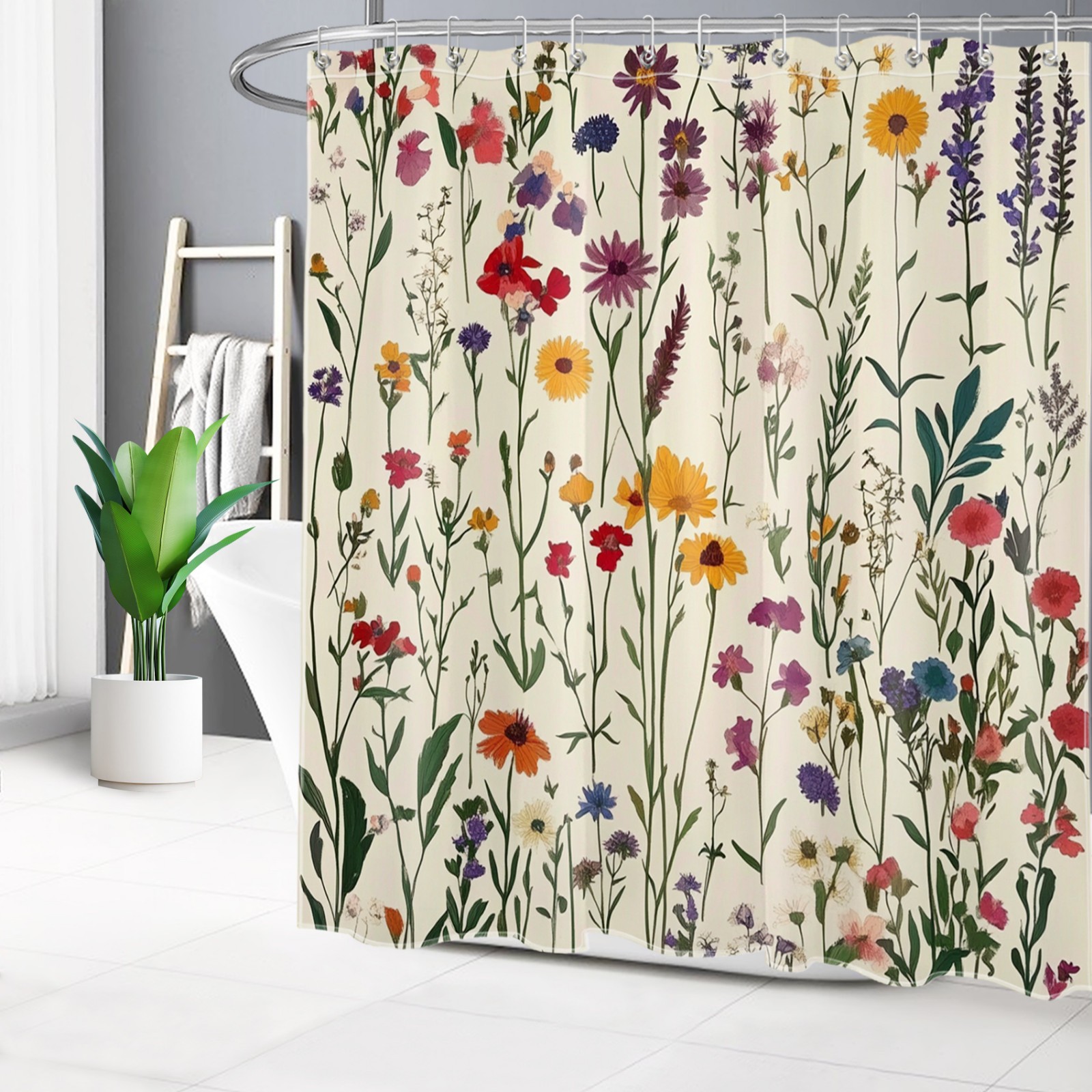 Custom Printed Bath Curtain — custom printed polyester bath curtain detail view
