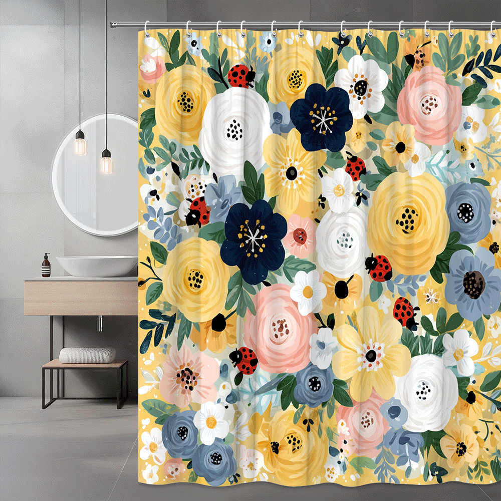 Custom Printed Bath Curtain — custom printed polyester bath curtain