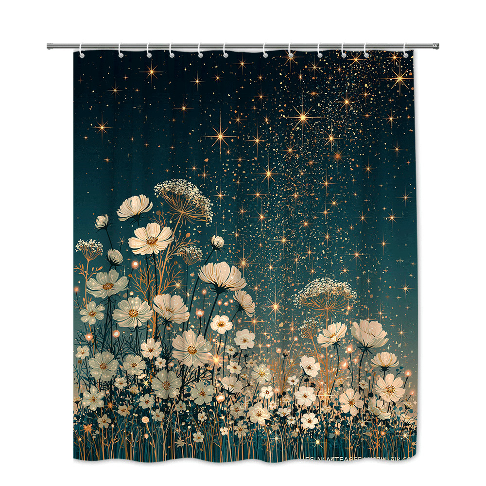 Custom Printed Bath Curtain — custom printed polyester bath curtain detail view