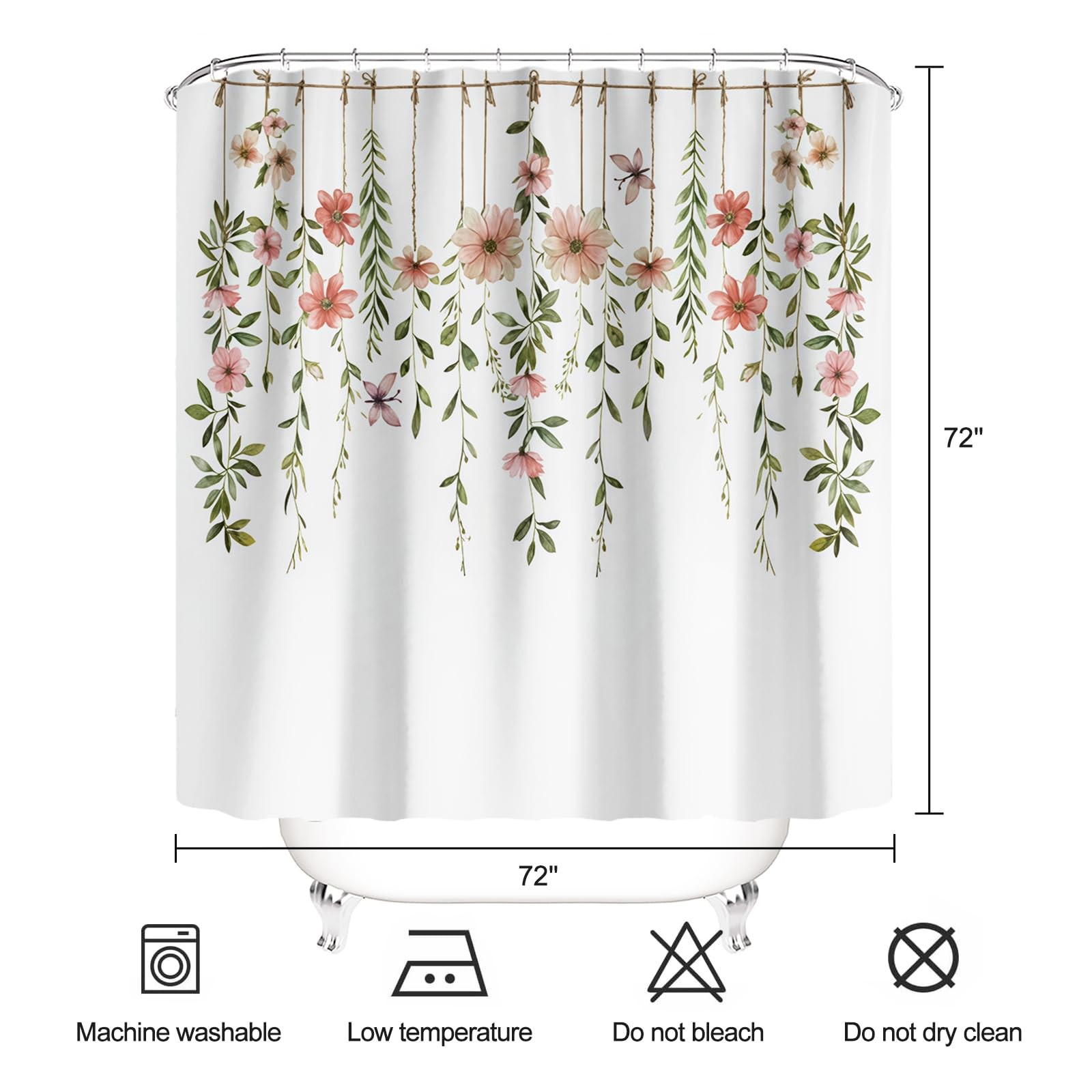 Custom Printed Bath Curtain — custom printed polyester bath curtain detail view