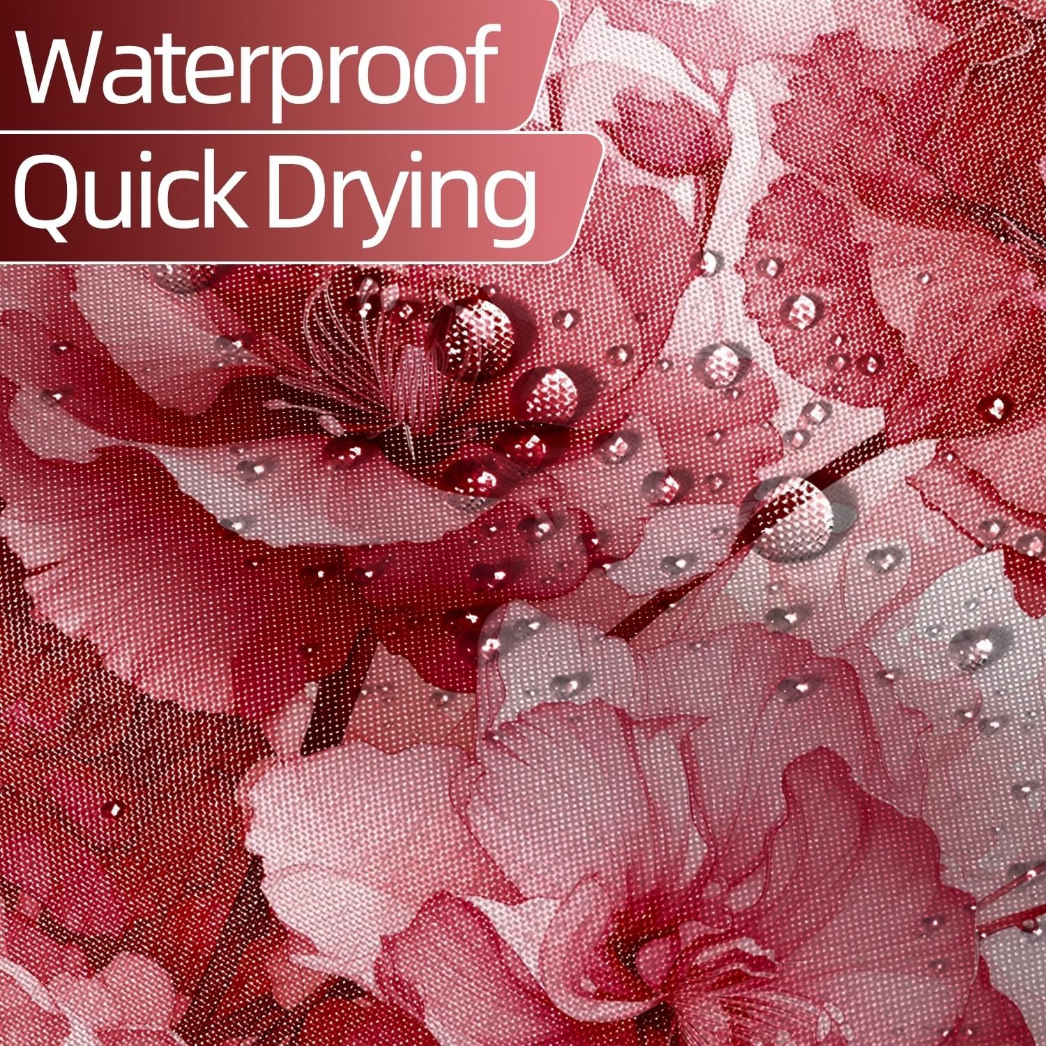Custom Printed Bath Curtain — custom printed polyester bath curtain detail view