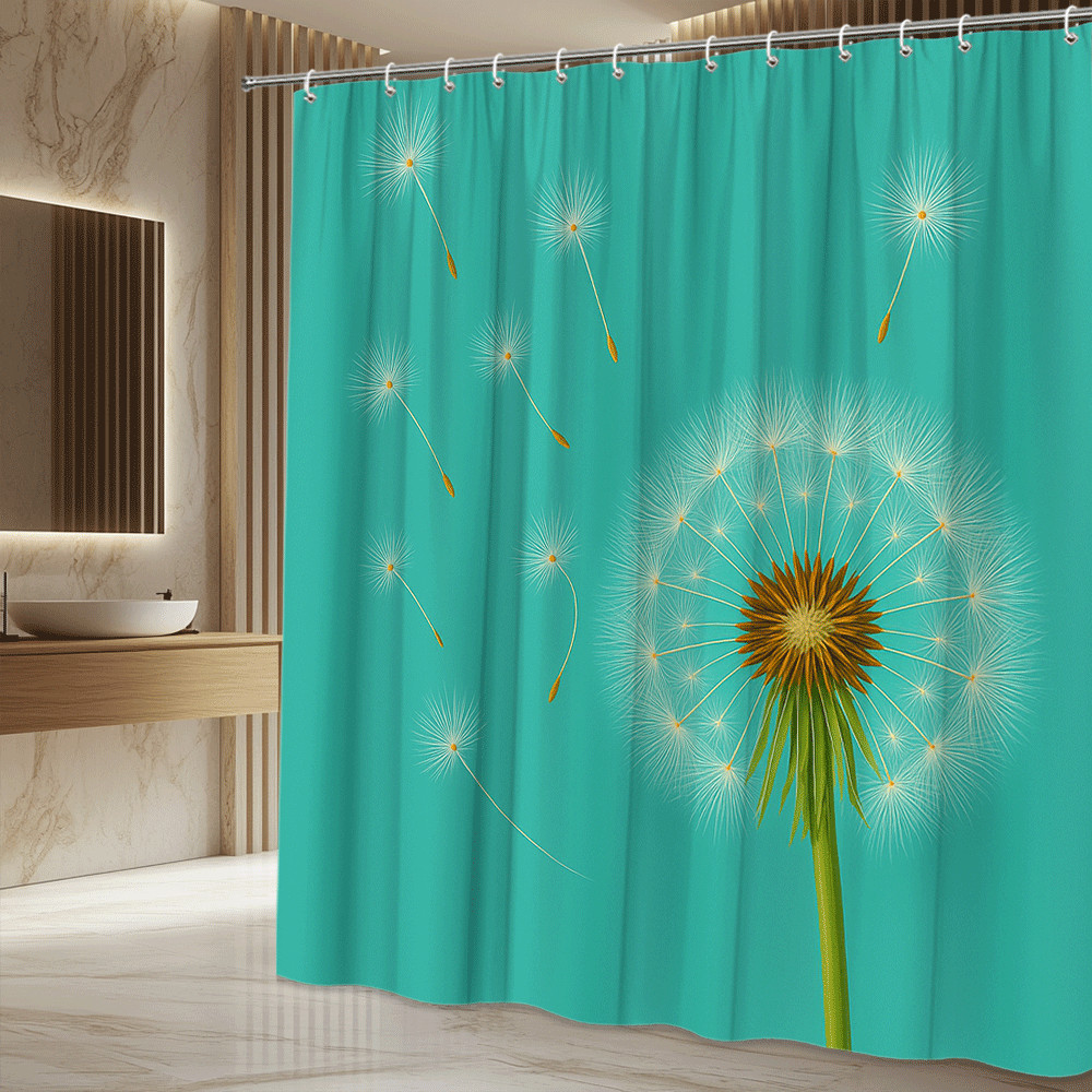 Custom Printed Bath Curtain — custom printed polyester bath curtain detail view