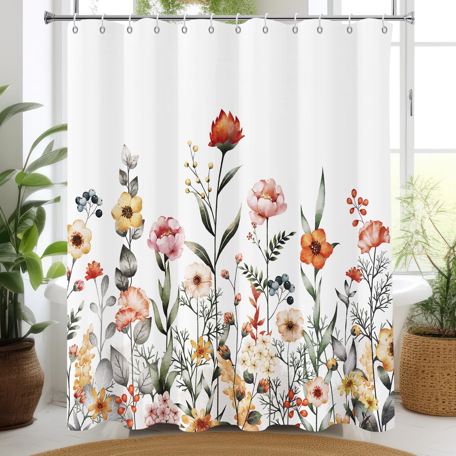Custom Printed Bath Curtain — custom printed polyester bath curtain detail view