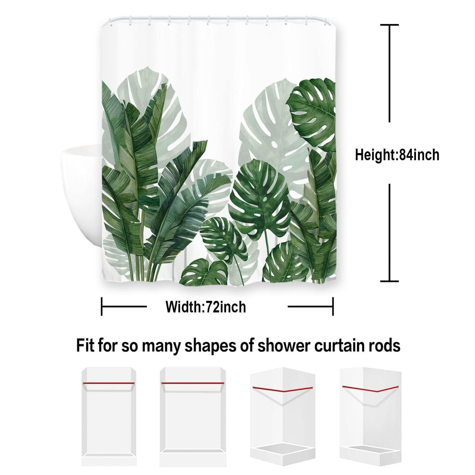 Custom Printed Bath Curtain — custom printed polyester bath curtain detail view