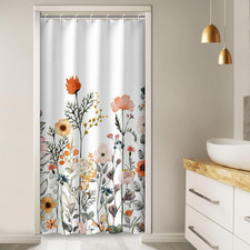 Small Stall Shower Curtain 36W X72H Inches Narrow RV Shower Curtains Floral Show — custom printed polyester bath curtain