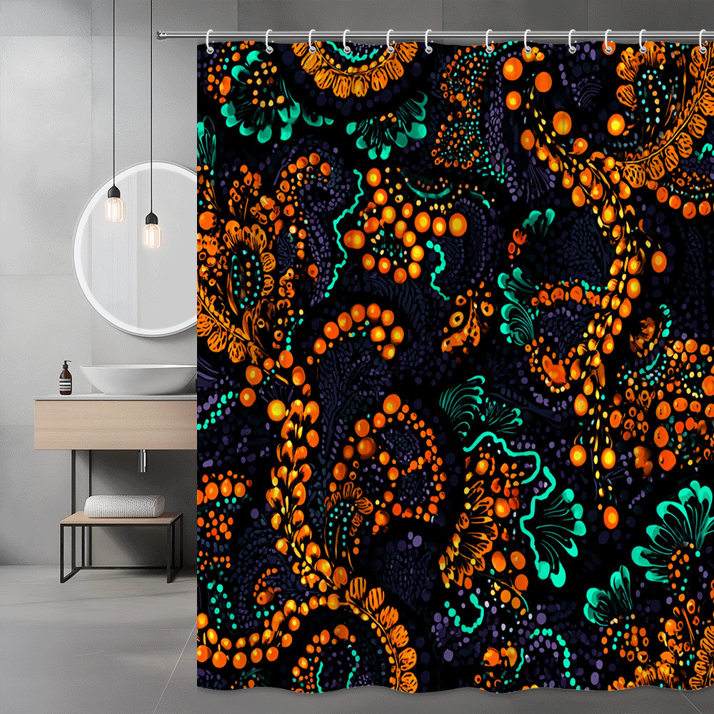 Custom Printed Bath Curtain — custom printed polyester bath curtain
