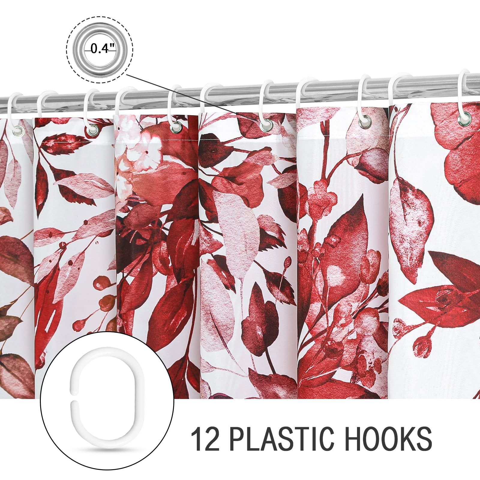 Custom Printed Bath Curtain — custom printed polyester bath curtain detail view
