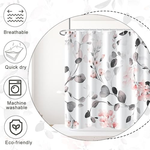 Custom Printed Bath Curtain — custom printed polyester bath curtain detail view