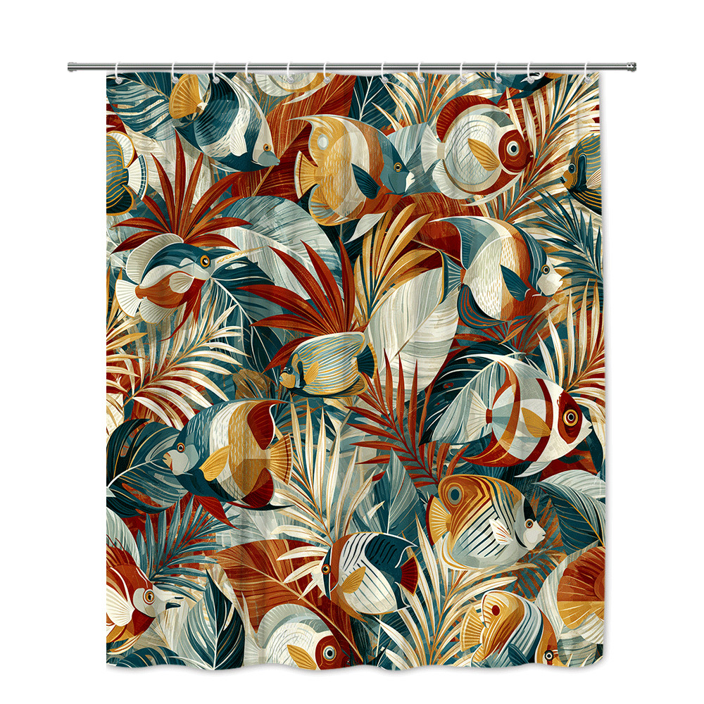 Custom Printed Bath Curtain — custom printed polyester bath curtain detail view