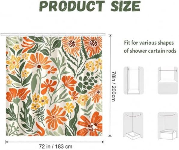 Custom Printed Bath Curtain — custom printed polyester bath curtain detail view