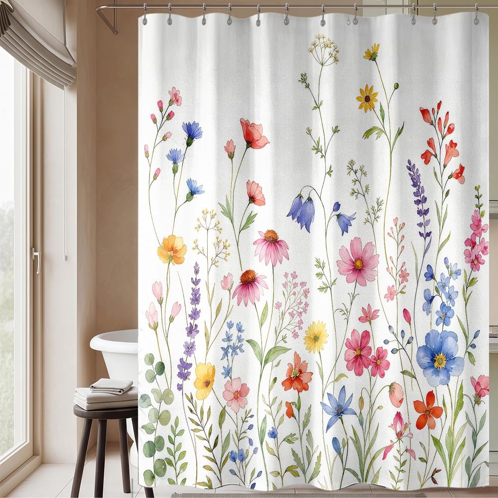 Custom Printed Bath Curtain — custom printed polyester bath curtain detail view