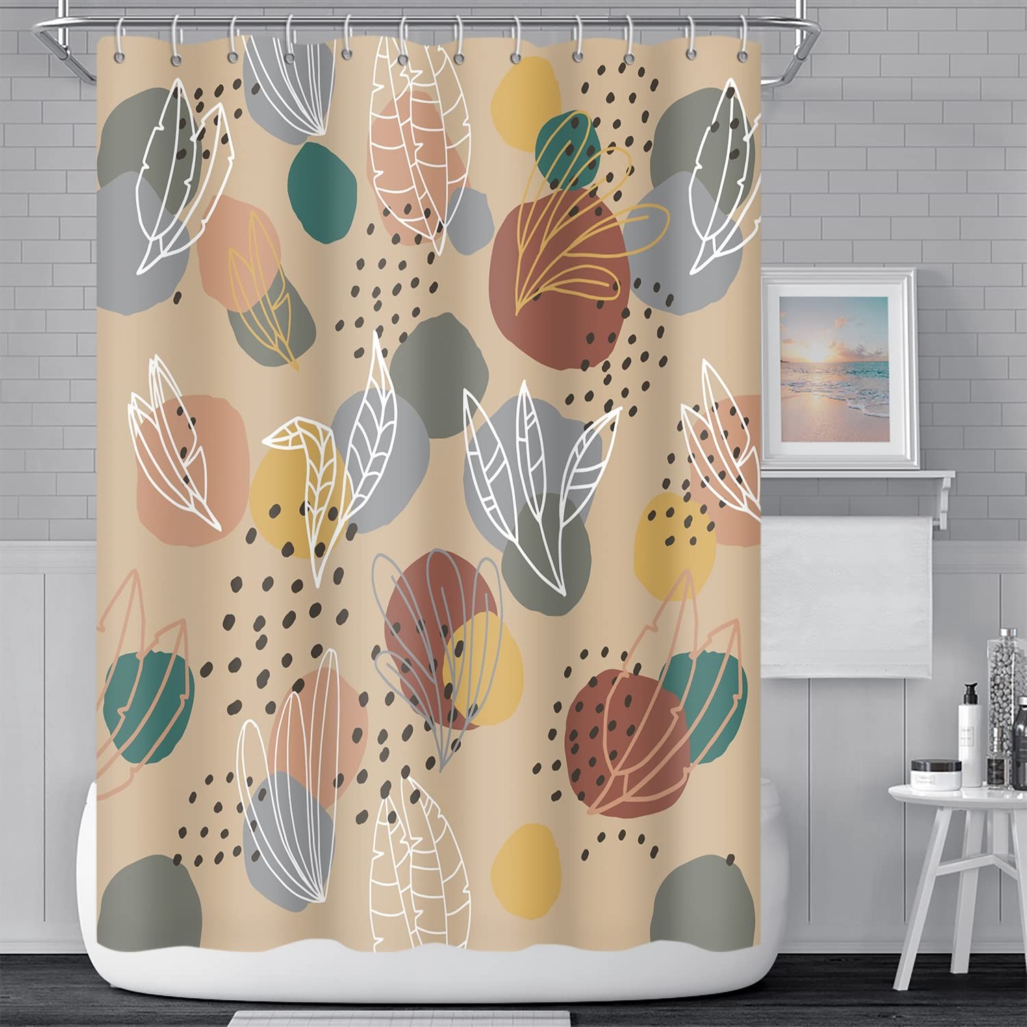 Custom Printed Bath Curtain — custom printed polyester bath curtain detail view