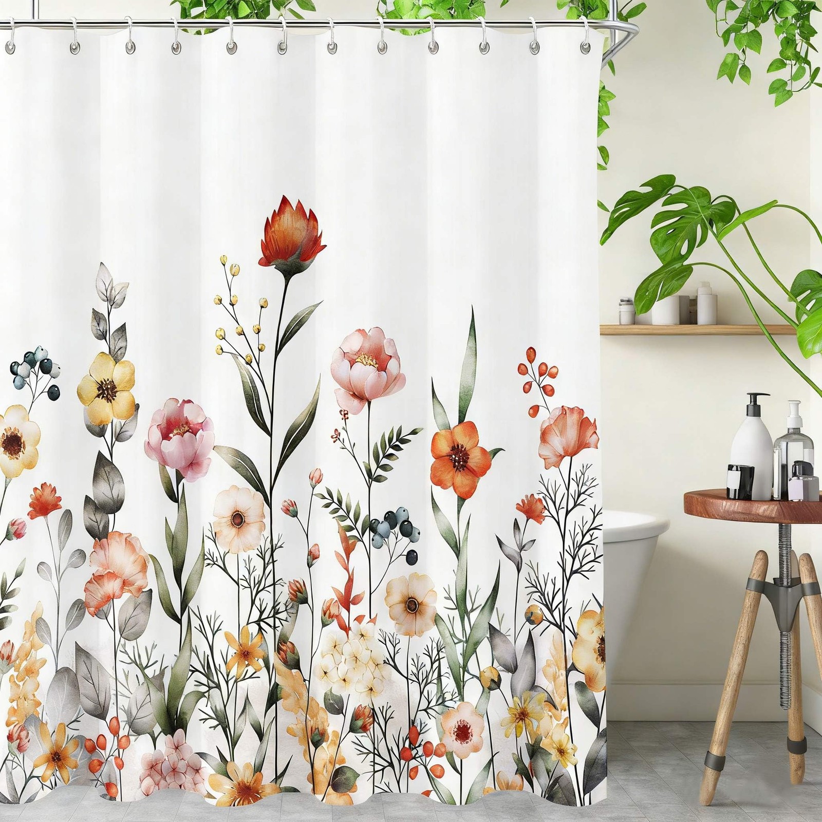 Custom Printed Bath Curtain — custom printed polyester bath curtain detail view