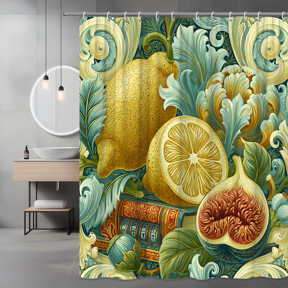 Custom Printed Bath Curtain — custom printed polyester bath curtain