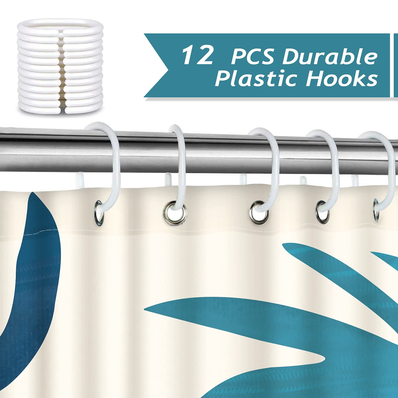 Custom Printed Bath Curtain — custom printed polyester bath curtain detail view
