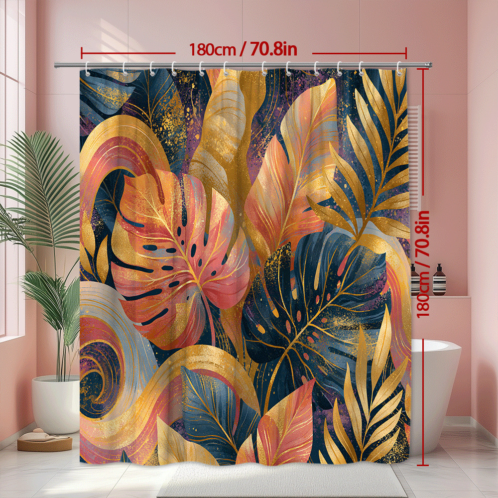 Custom Printed Bath Curtain — custom printed polyester bath curtain detail view