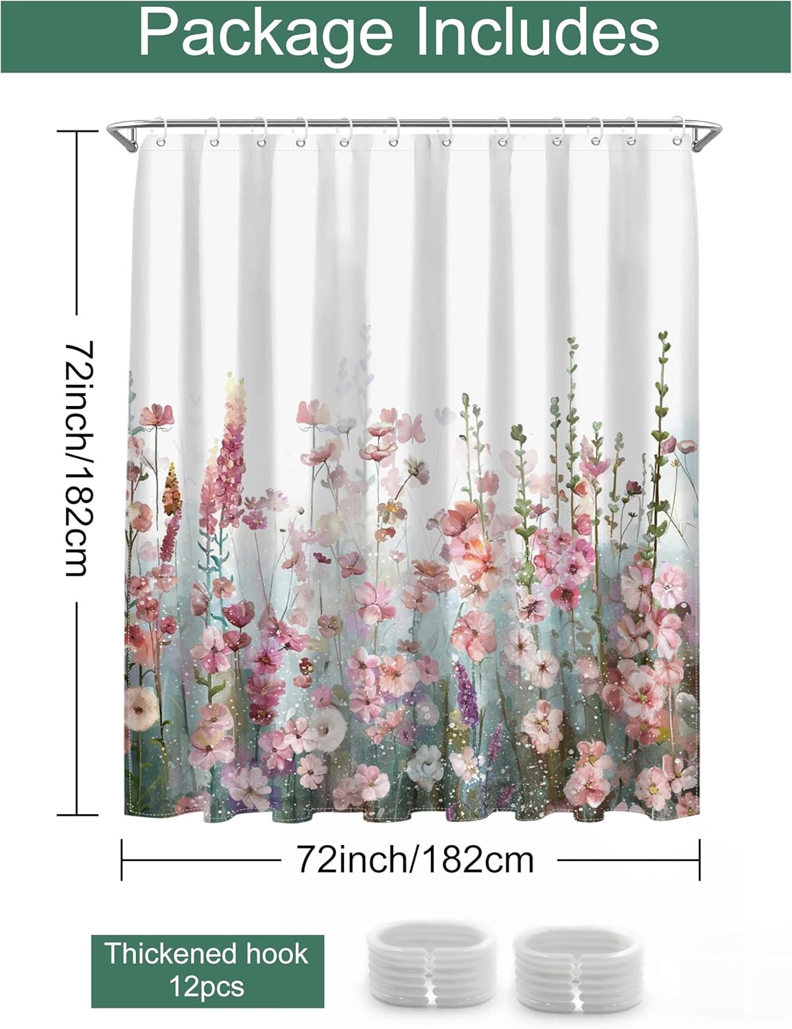 Custom Printed Bath Curtain — custom printed polyester bath curtain detail view