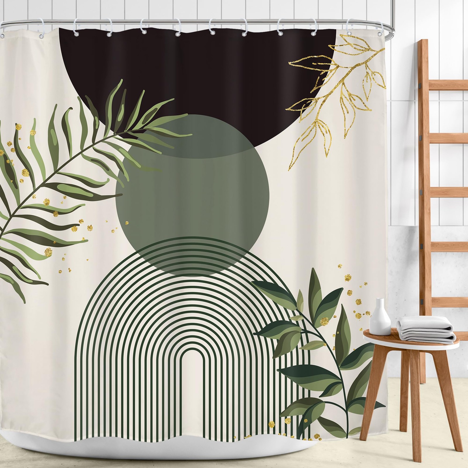 Custom Printed Bath Curtain — custom printed polyester bath curtain detail view