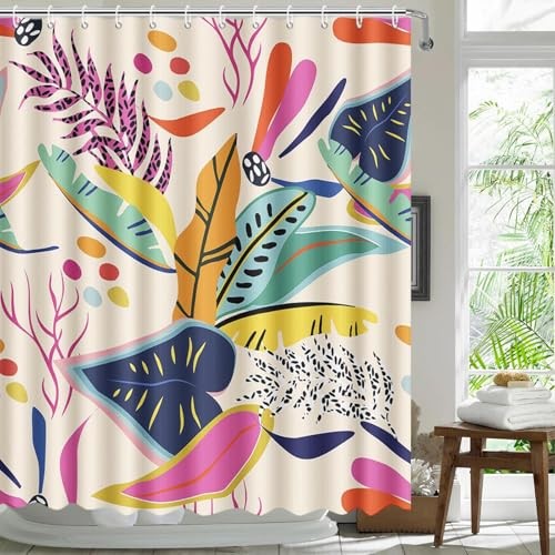 Custom Printed Bath Curtain — custom printed polyester bath curtain detail view
