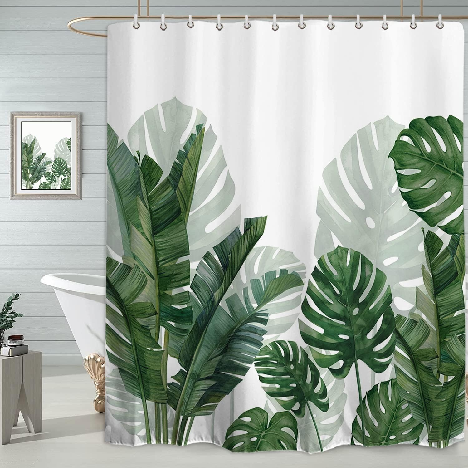 Custom Printed Bath Curtain — custom printed polyester bath curtain detail view