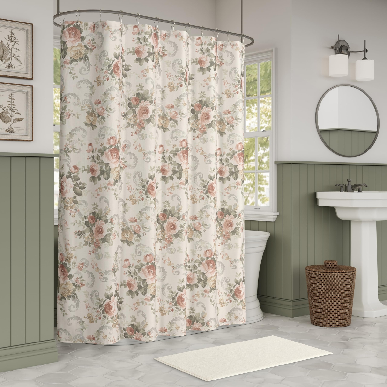 Custom Printed Bath Curtain — custom printed polyester bath curtain