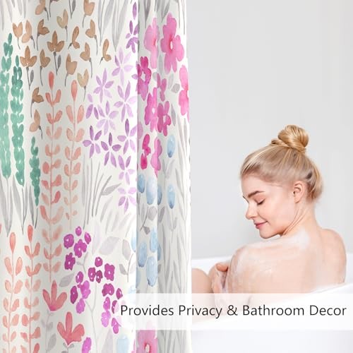 Custom Printed Bath Curtain — custom printed polyester bath curtain detail view