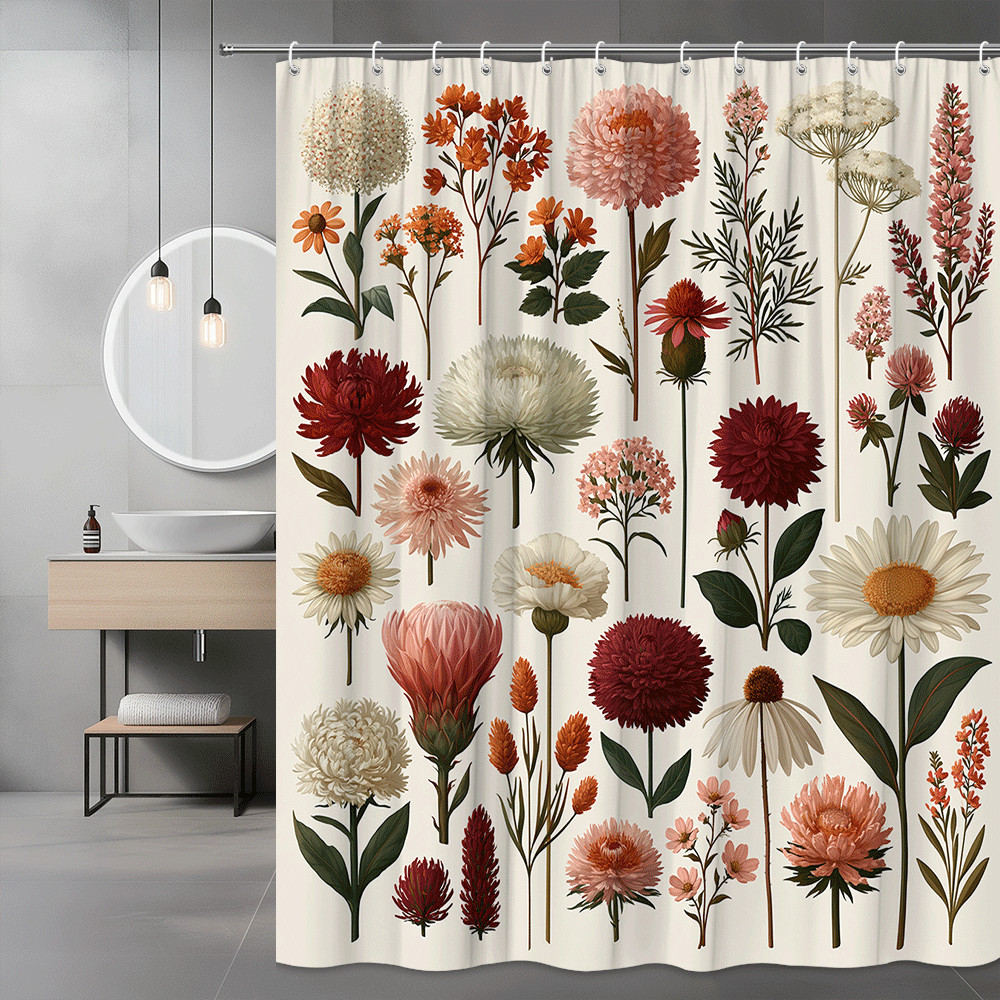 Custom Printed Bath Curtain — custom printed polyester bath curtain