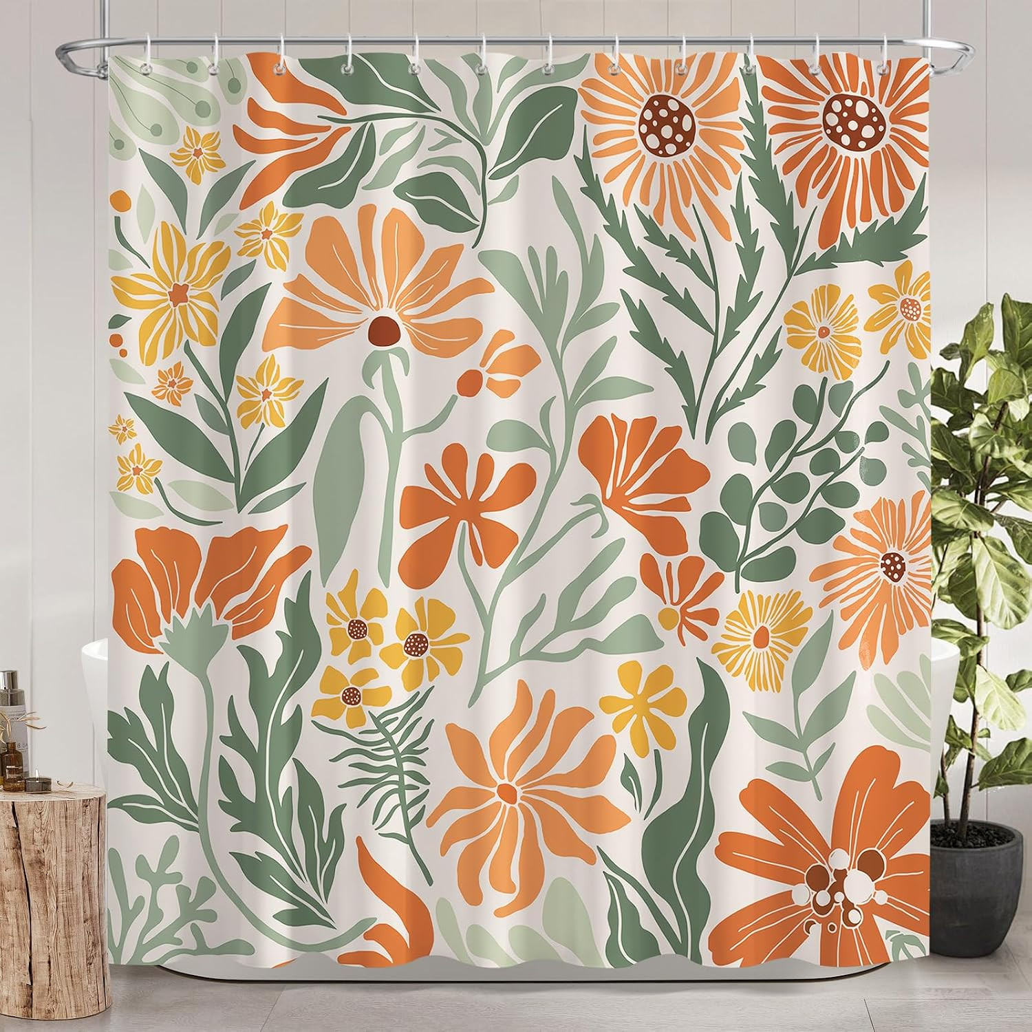 Custom Printed Bath Curtain — custom printed polyester bath curtain detail view
