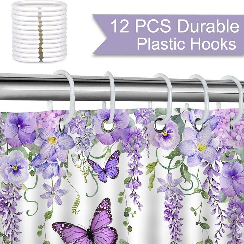 Custom Printed Bath Curtain — custom printed polyester bath curtain detail view